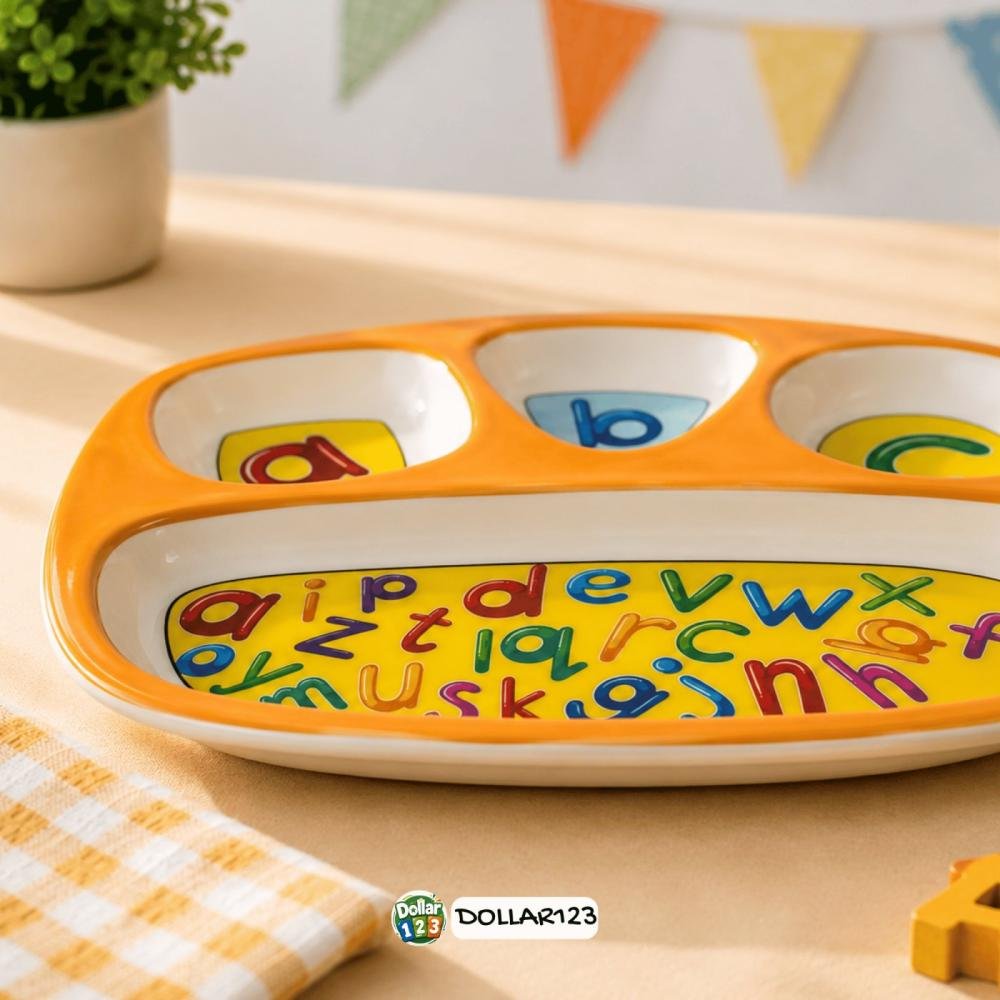ABC Alphabet 4-Compartment Kids Tray